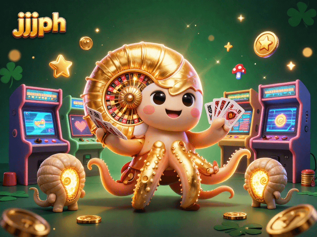 Maglaro gamit ang jjjph sa isang nakabibighaning 3D na ilustrasyon ng casino na may magandang detalye at elemento.