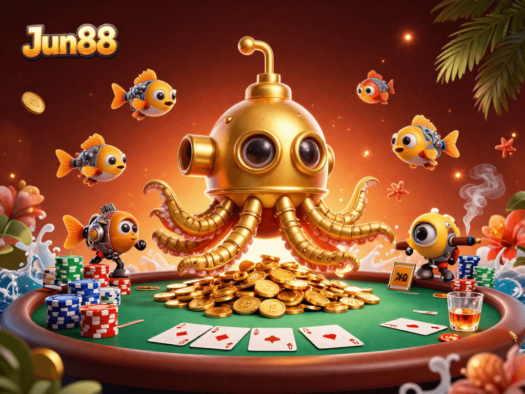 Experience thrilling gameplay with Jun88's dynamic casino scene featuring rich poker action.