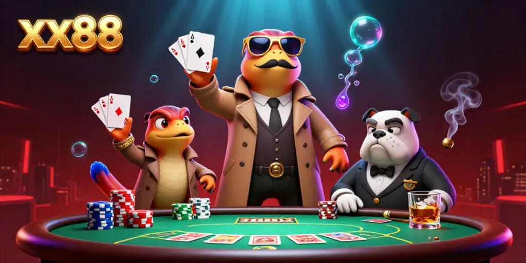 Experience the thrilling world of xx88 with raptors sneaking into a VIP casino lounge.