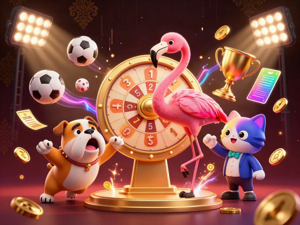 Experience GA28's thrilling gaming atmosphere with a dynamic illustration featuring luck and excitement.