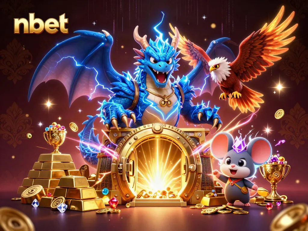 Experience winning moments with nbet's thrilling gambling scene featuring dynamic characters and treasures.