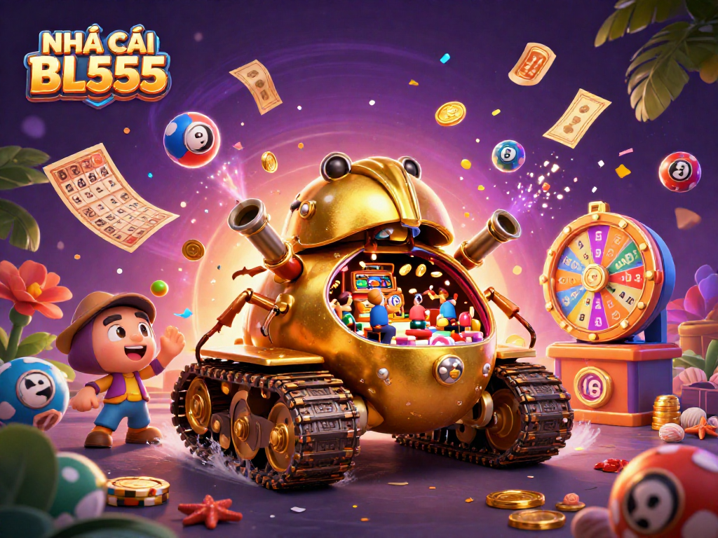 Experience thrilling gaming action at NHÀ CÁI BL555 with this vibrant casino illustration.
