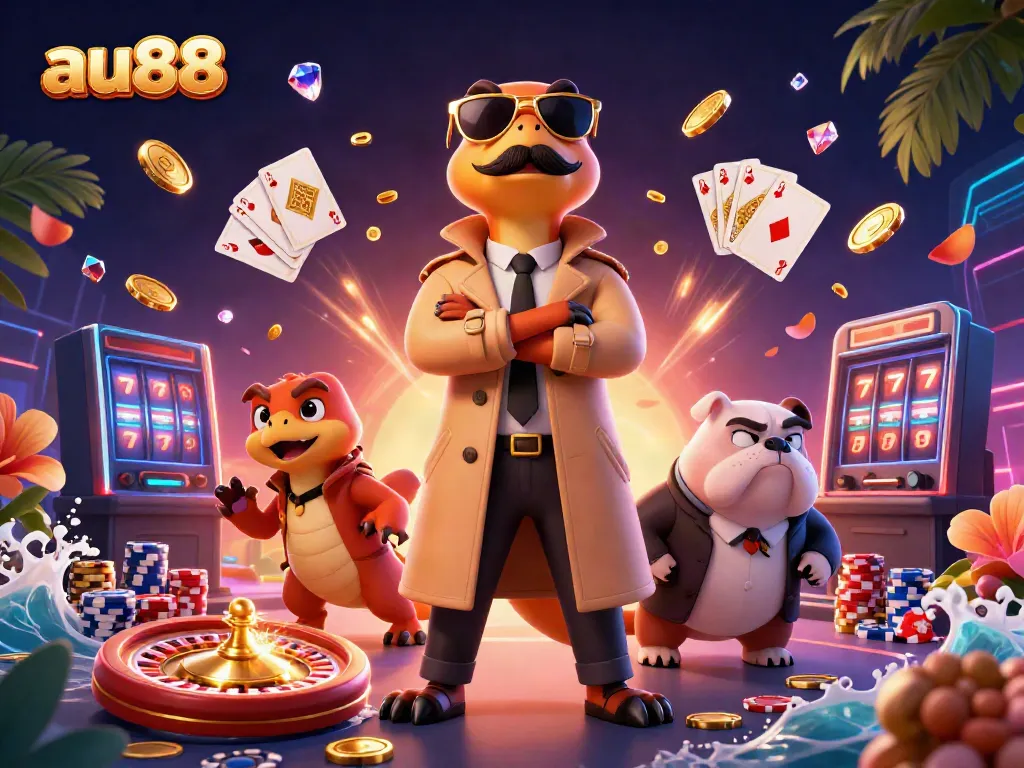 Experience the thrill of au88 casino with raptors in disguise, golden coins, and vibrant action!
