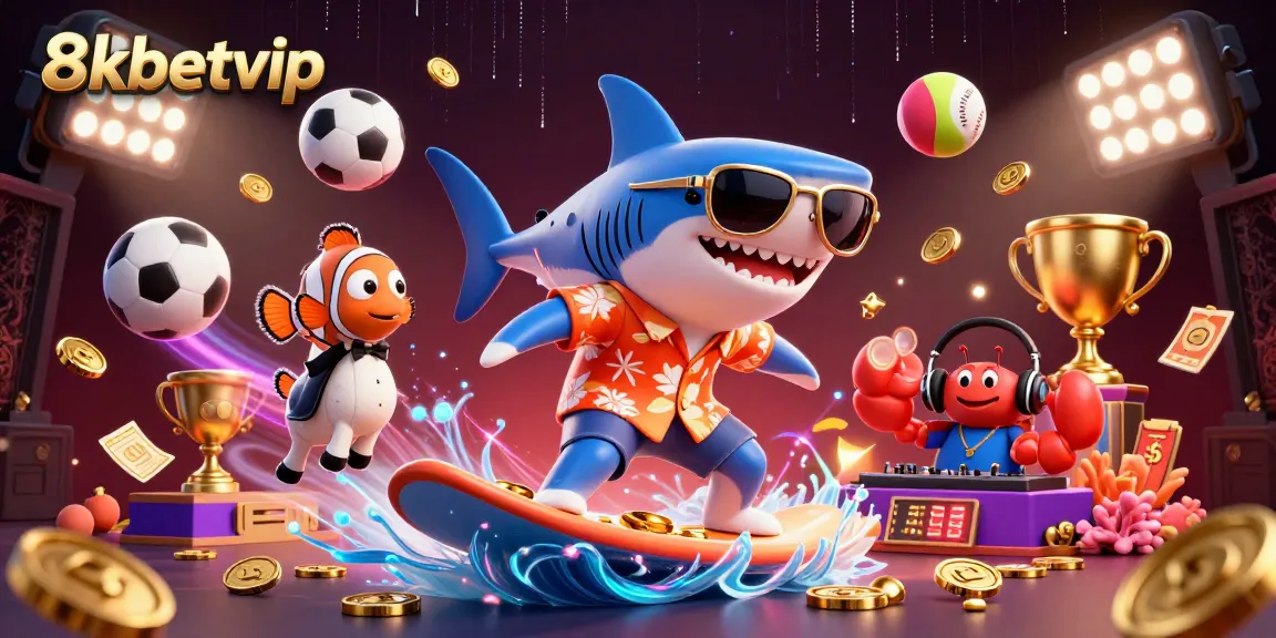 Engage in thrilling gaming adventures at 8kbetvip with an exciting ocean-themed casino illustration.