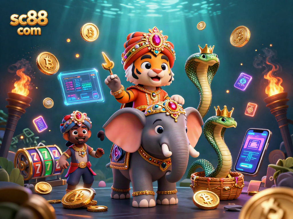 Experience thrilling gameplay with sc88 com featuring vibrant casino elements in a dynamic 3D digital scene.