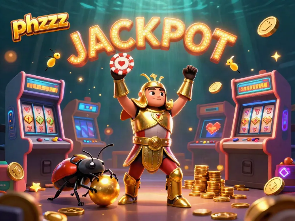 Phzzz engages players with a vibrant 3D casino scene featuring jackpot elements.