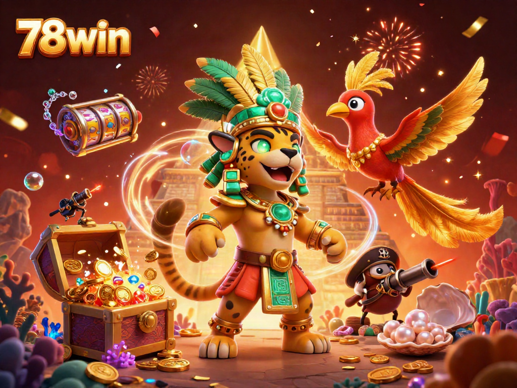 Engage with thrilling slots at 78win, featuring vibrant Mayan creatures and exploding treasures.