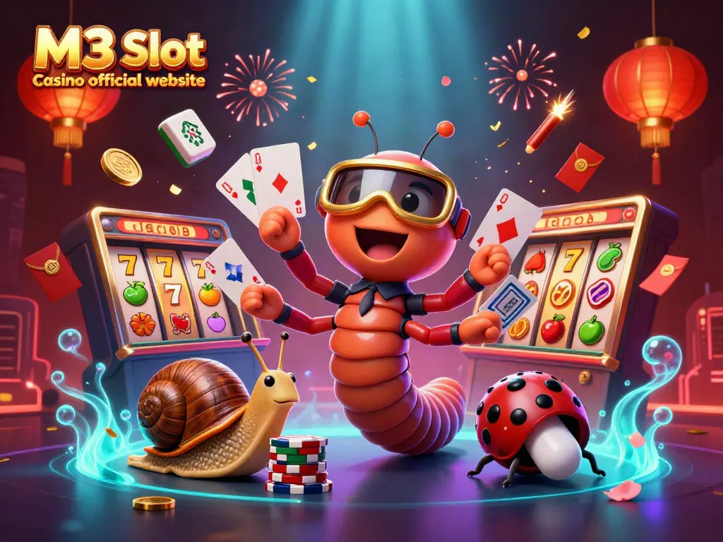 Experience thrilling gameplay at the M3 Slot Casino official website with colorful characters and dynamic scenes.