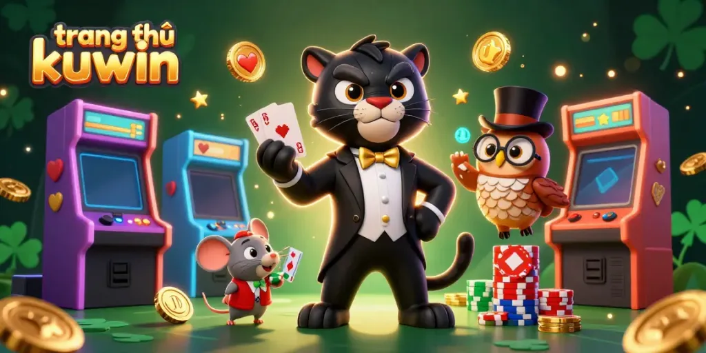 Experience thrilling gameplay at trang chủ kuwin with a stylish black panther dealer and friends.