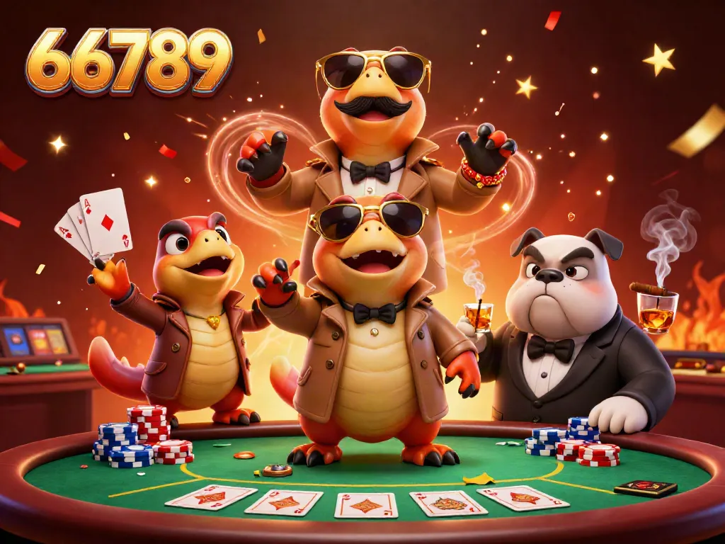 Engage in thrilling gameplay at 66789 with raptors disguised as a player entering a casino lounge.