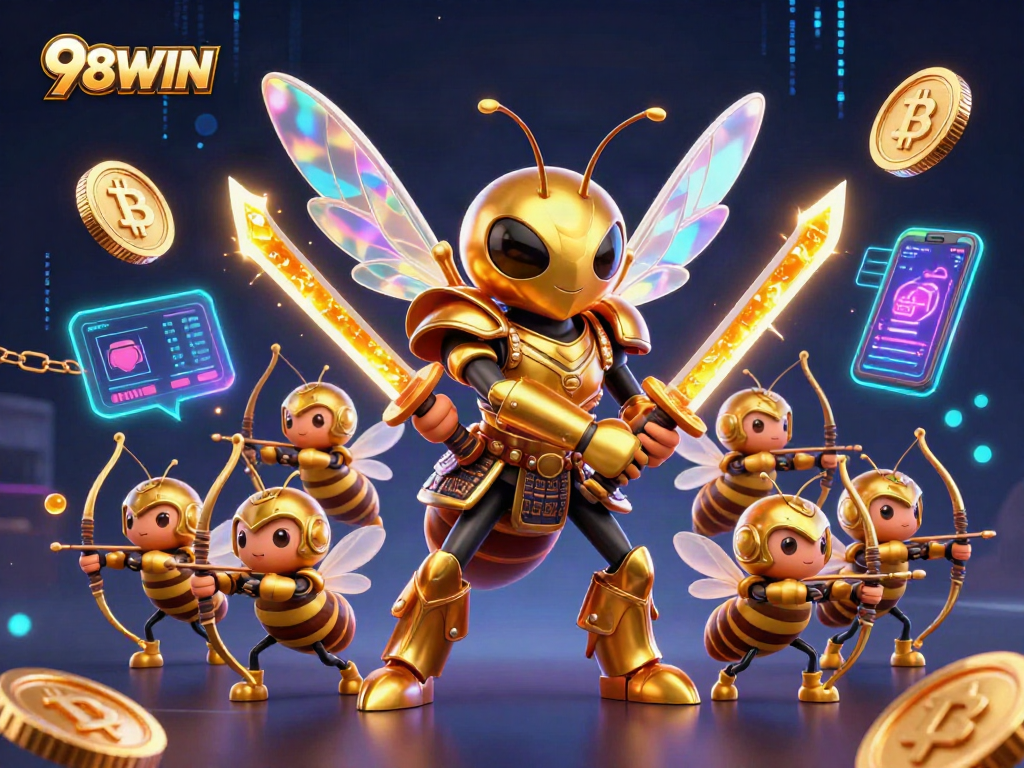 Engage with thrilling 98WIN casino action featuring vibrant characters in a dynamic 3D scene.