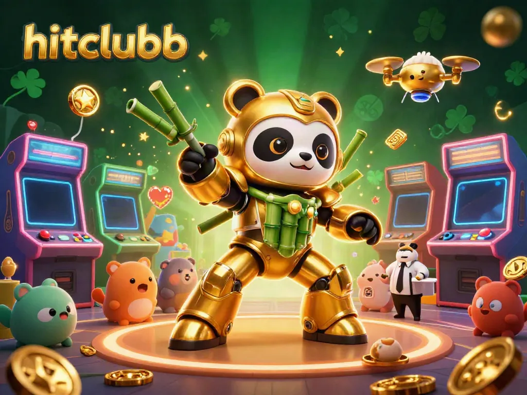 Join the action at hitclubb as the golden panda pilots a bamboo robot for epic wins!