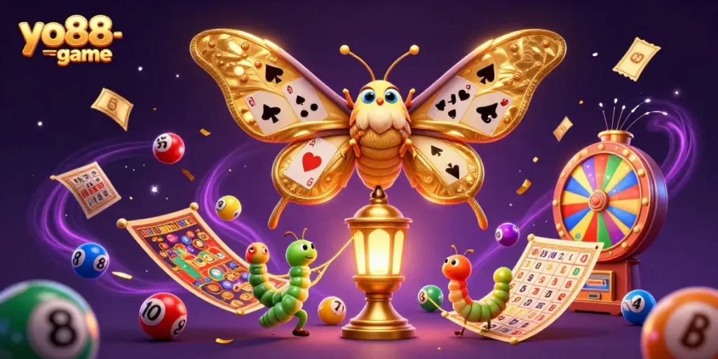 Spin to win at yo88-game with vibrant characters and dynamic lottery elements in 3D.