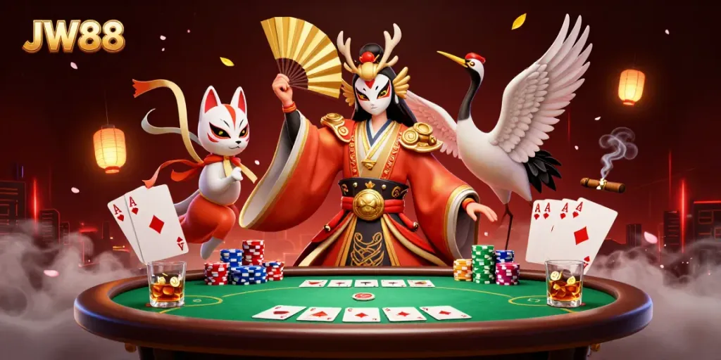 Experience thrilling gameplay at JW88 with vibrant casino elements and engaging characters.