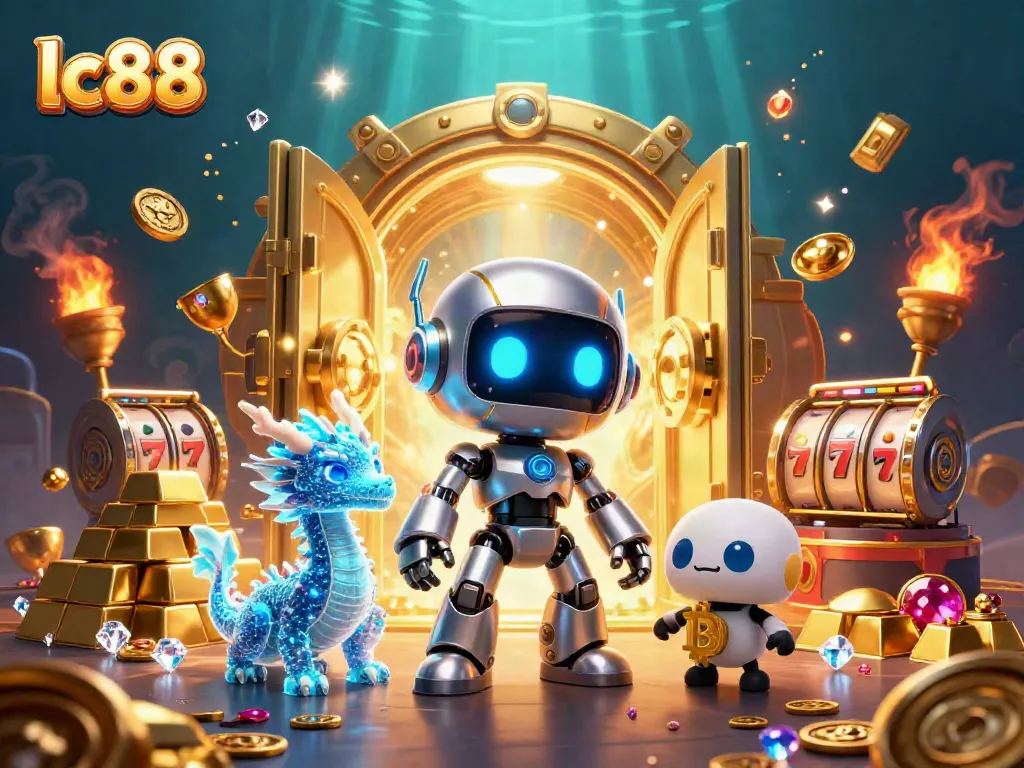 Experience the thrilling excitement of lc88 slots with a vibrant casino illustration.