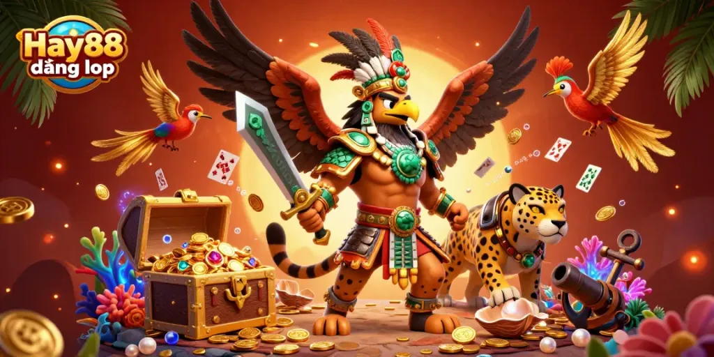 Boost your gaming excitement with Hay88 đăng nhập and vibrant underwater treasures in a casino scene.